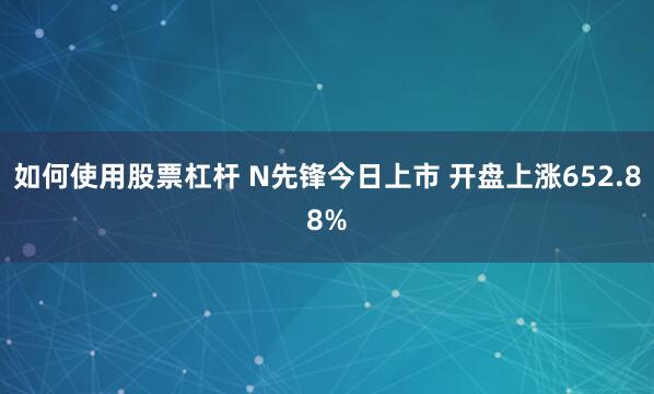 如何使用股票杠杆 N先锋今日上市 开盘上涨652.88%