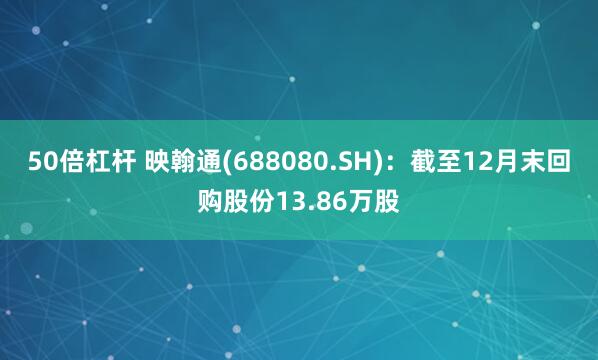 50倍杠杆 映翰通(688080.SH)：截至12月末回购股份13.86万股