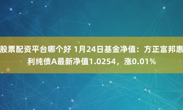 股票配资平台哪个好 1月24日基金净值：方正富邦惠利纯债A最新净值1.0254，涨0.01%