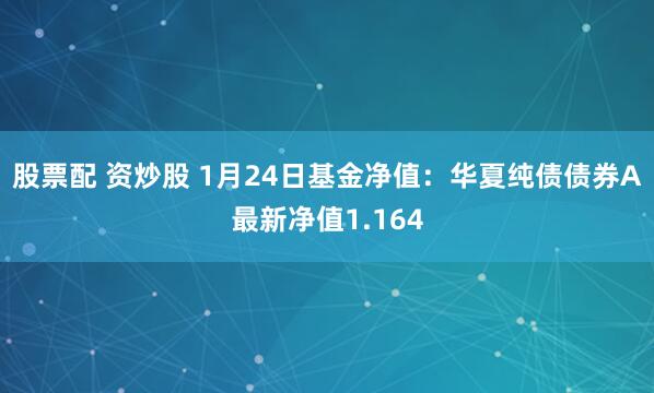 股票配 资炒股 1月24日基金净值：华夏纯债债券A最新净值1.164