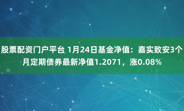 股票配资门户平台 1月24日基金净值：嘉实致安3个月定期债券最新净值1.2071，涨0.08%