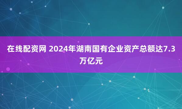 在线配资网 2024年湖南国有企业资产总额达7.3万亿元